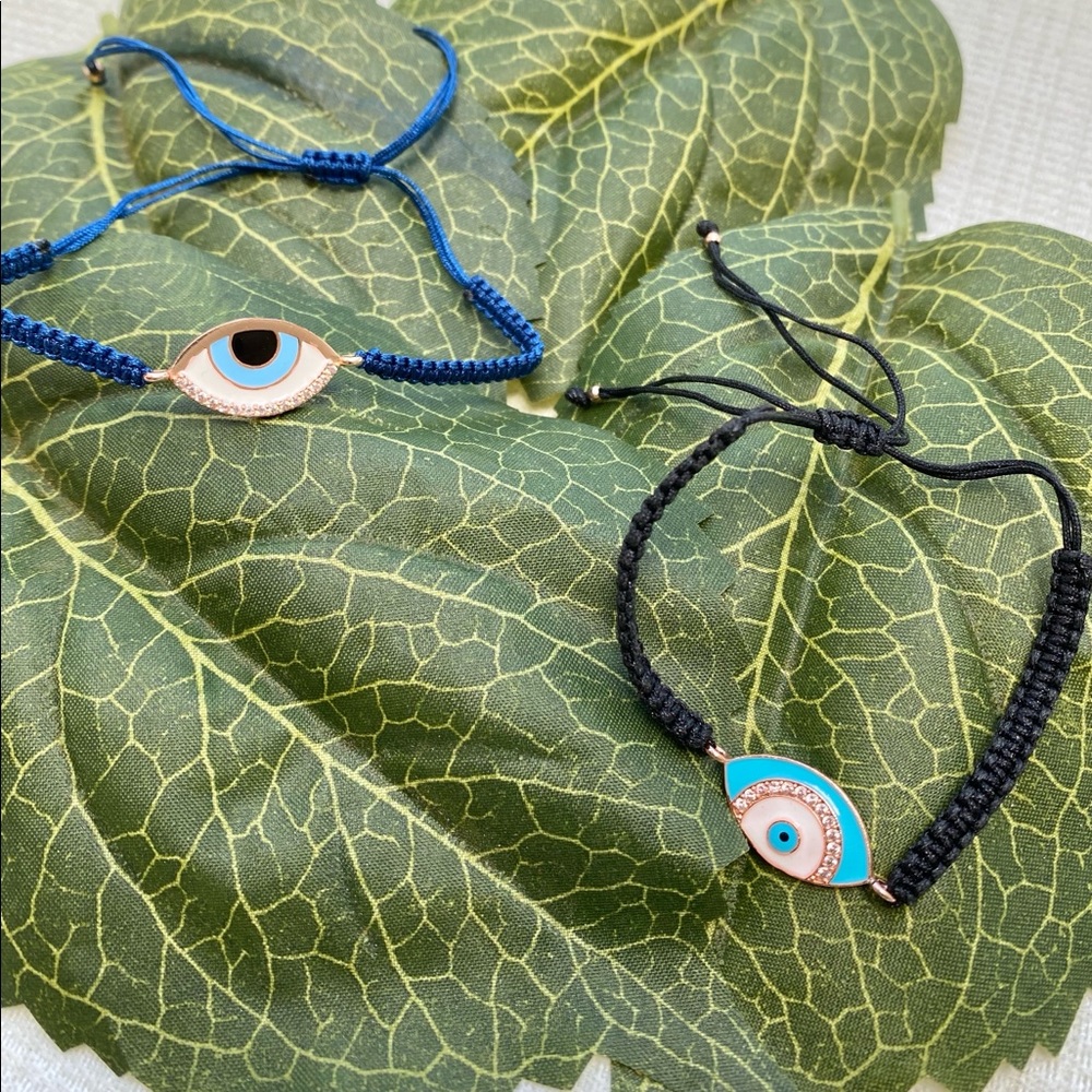 2 Evil Eye Macrame Bracelets